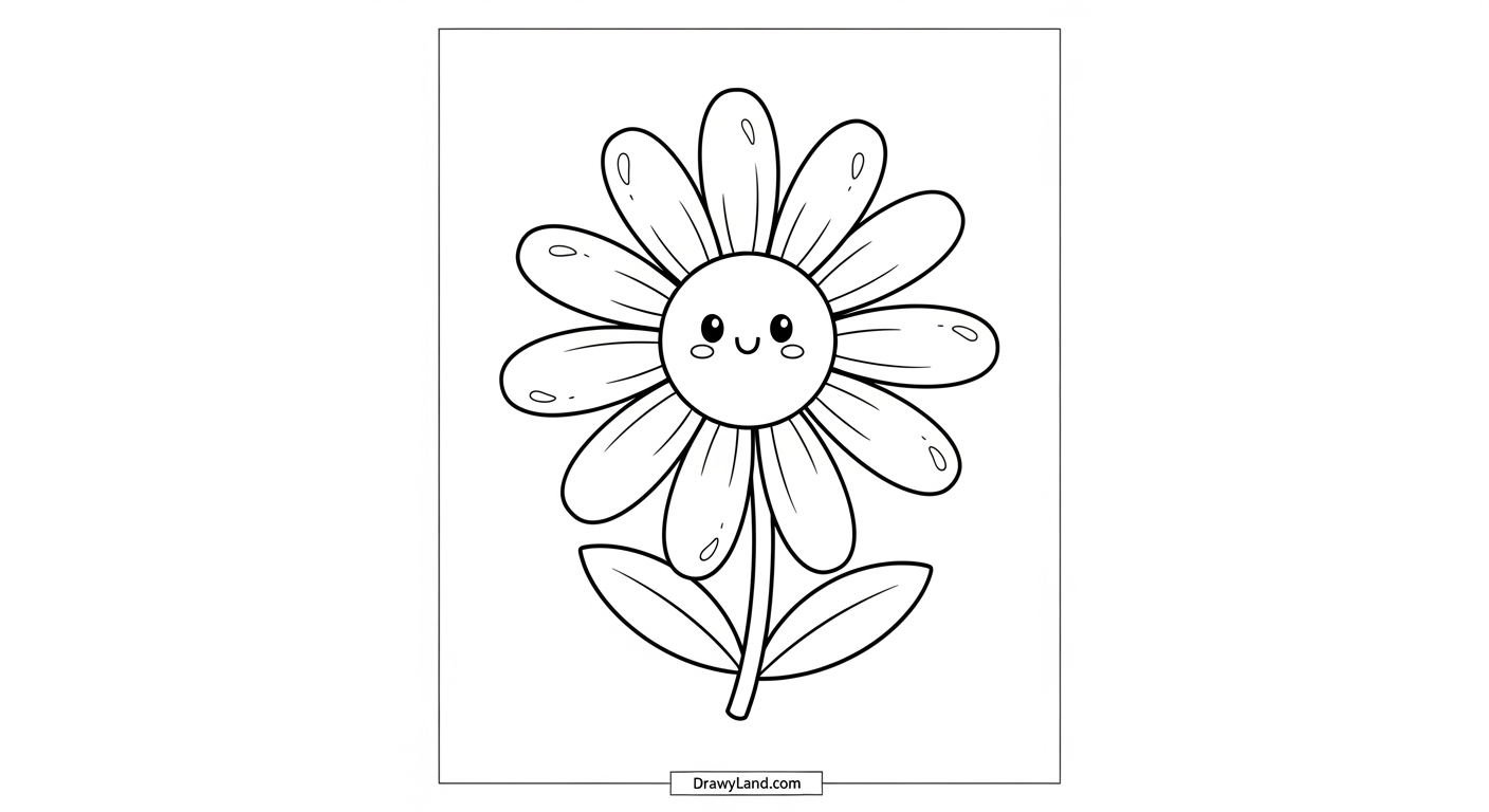 Free Printable Flower Coloring Pages for Kids simple sunflower coloring page for toddlers to download