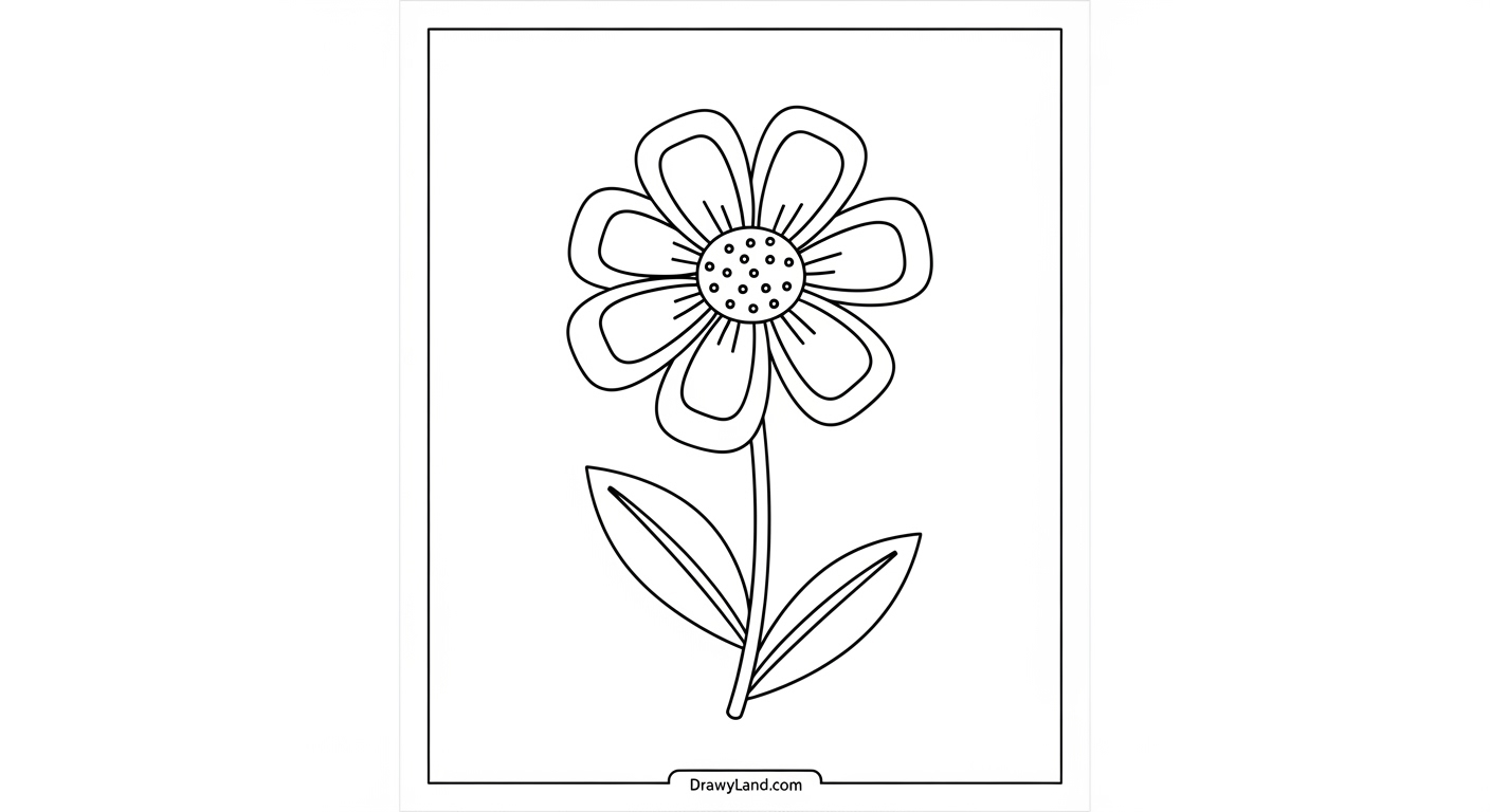 Free Printable Flower Coloring Pages for Kids free garden flower coloring printable with a butterfly