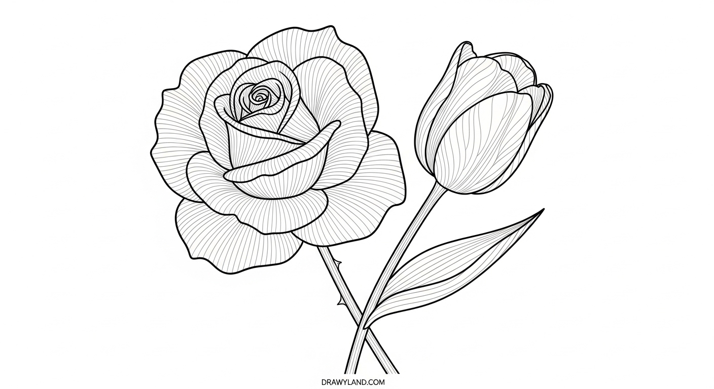 Free Printable Flower Coloring Pages for Kids detailed flower coloring pages for creative kids art