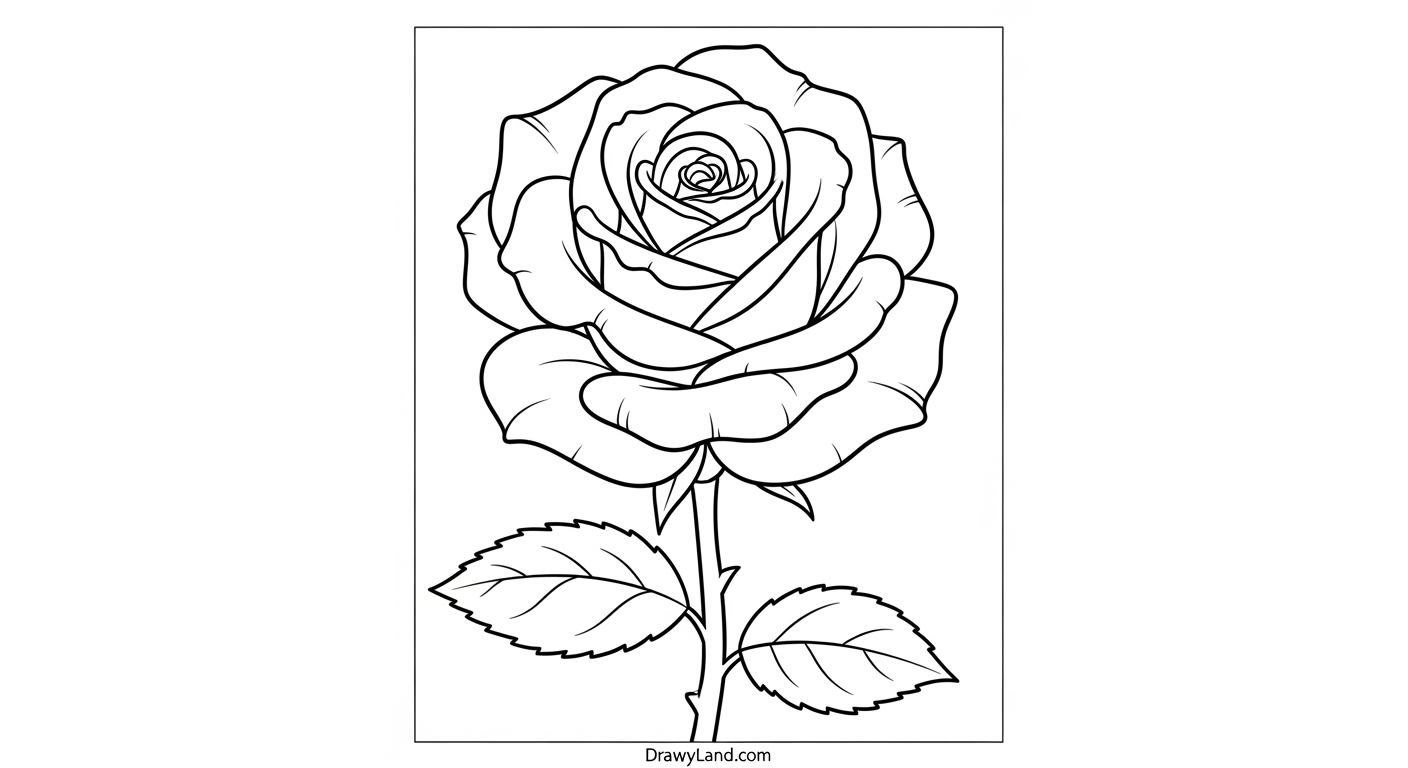 Free Printable Flower Coloring Pages for Kids free flower coloring pages printable of a single rose