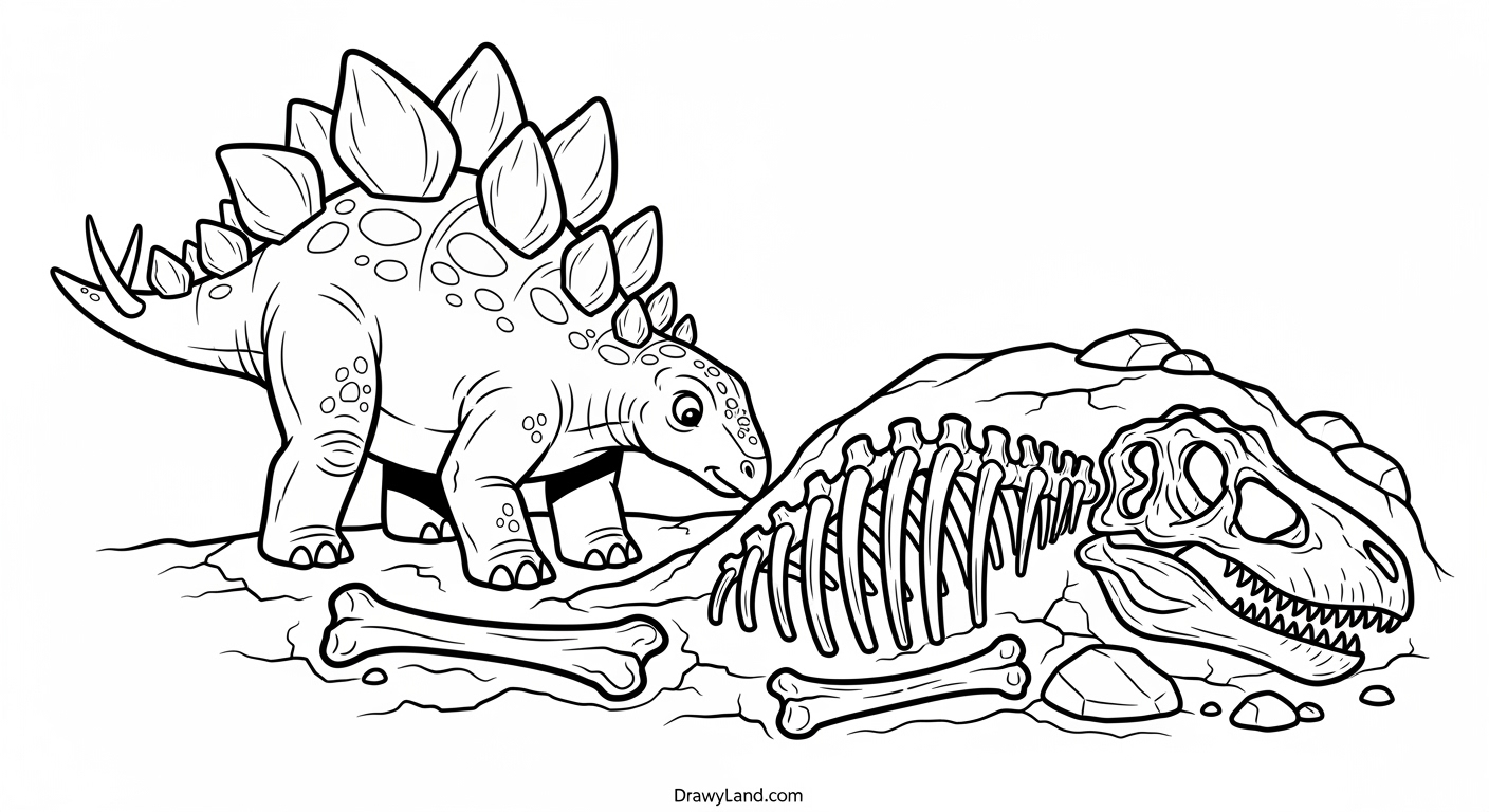 Awesome & Free Printable Dinosaur Coloring Pages (PDF) Easy T-rex coloring page for toddlers as a free printable pdf