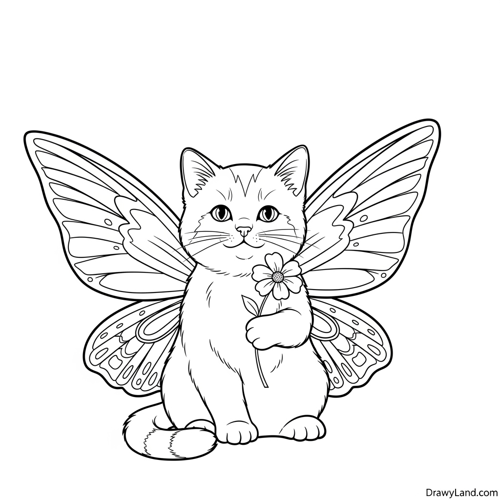 Free Printable Gabby's Dollhouse Coloring Pages Magical Kitty Fairy from Gabby's Dollhouse coloring page for kids