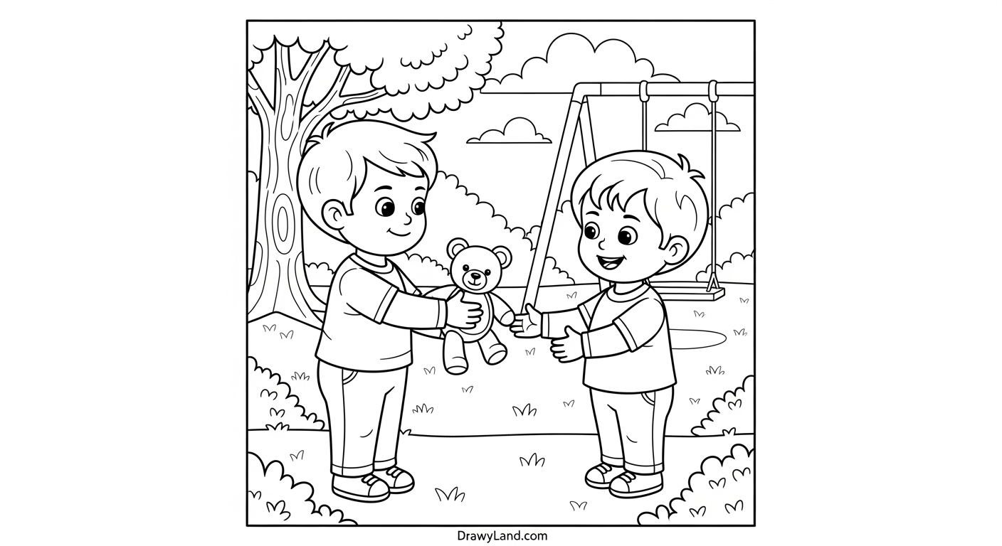 Free Printable Friends Coloring Pages for Kids Cute cartoon best friends coloring pages for toddlers