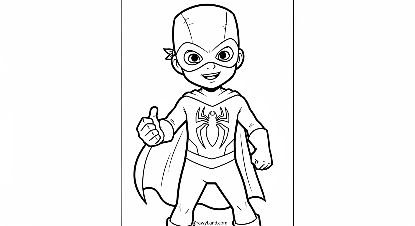 Free Printable Ghost Spider Coloring Pages for Preschool Easy Ghost-Spider coloring page for preschool kids