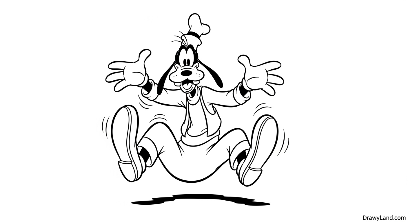 Free Printable Goofy Color Pages for Kids Funny goofy coloring page with a big smile