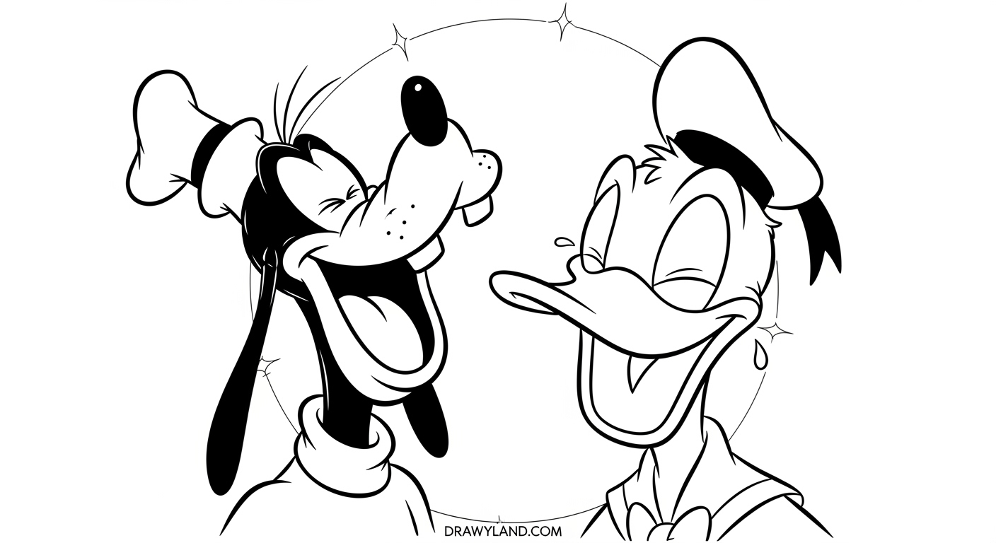 Free Printable Goofy Color Pages for Kids Easy goofy coloring page for toddlers to print