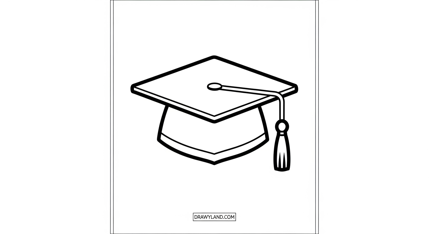 Free Printable Graduation Cap Coloring Pages kindergarten graduate hat and gown coloring sheet