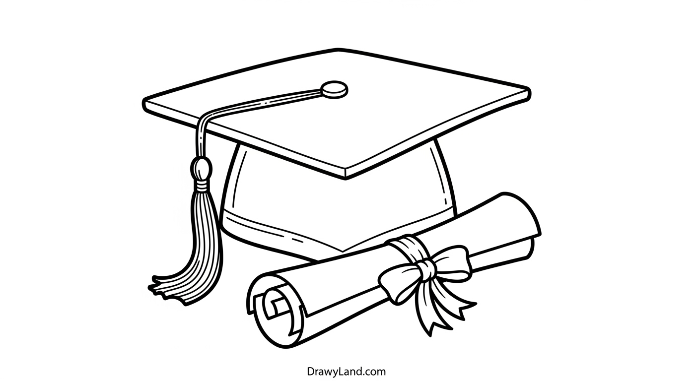 Free Printable Graduation Cap Coloring Pages creative mortarboard coloring printable craft idea