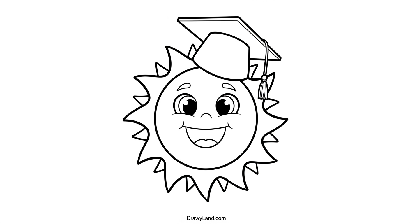 Free Printable Graduation Cap Coloring Pages cute cartoon graduation cap coloring pages for celebration