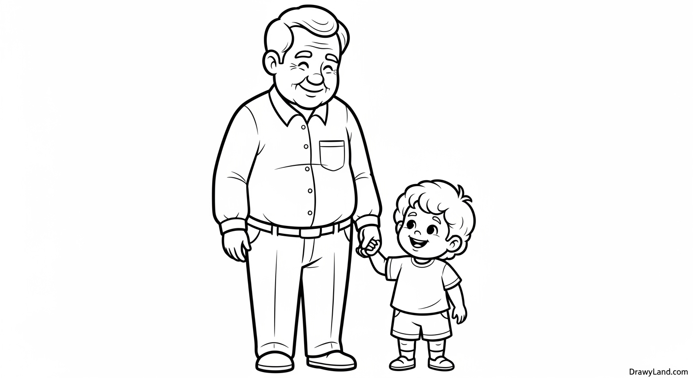 Free Printable Grandfather Coloring Pages grandfather with a tie coloring pages