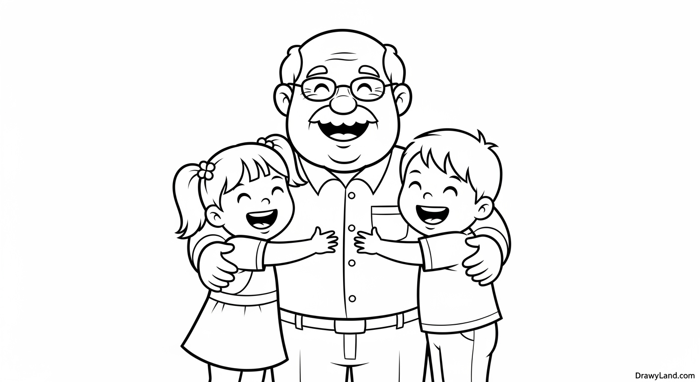 Free Printable Grandfather Coloring Pages portrait of a kind grandfather coloring page
