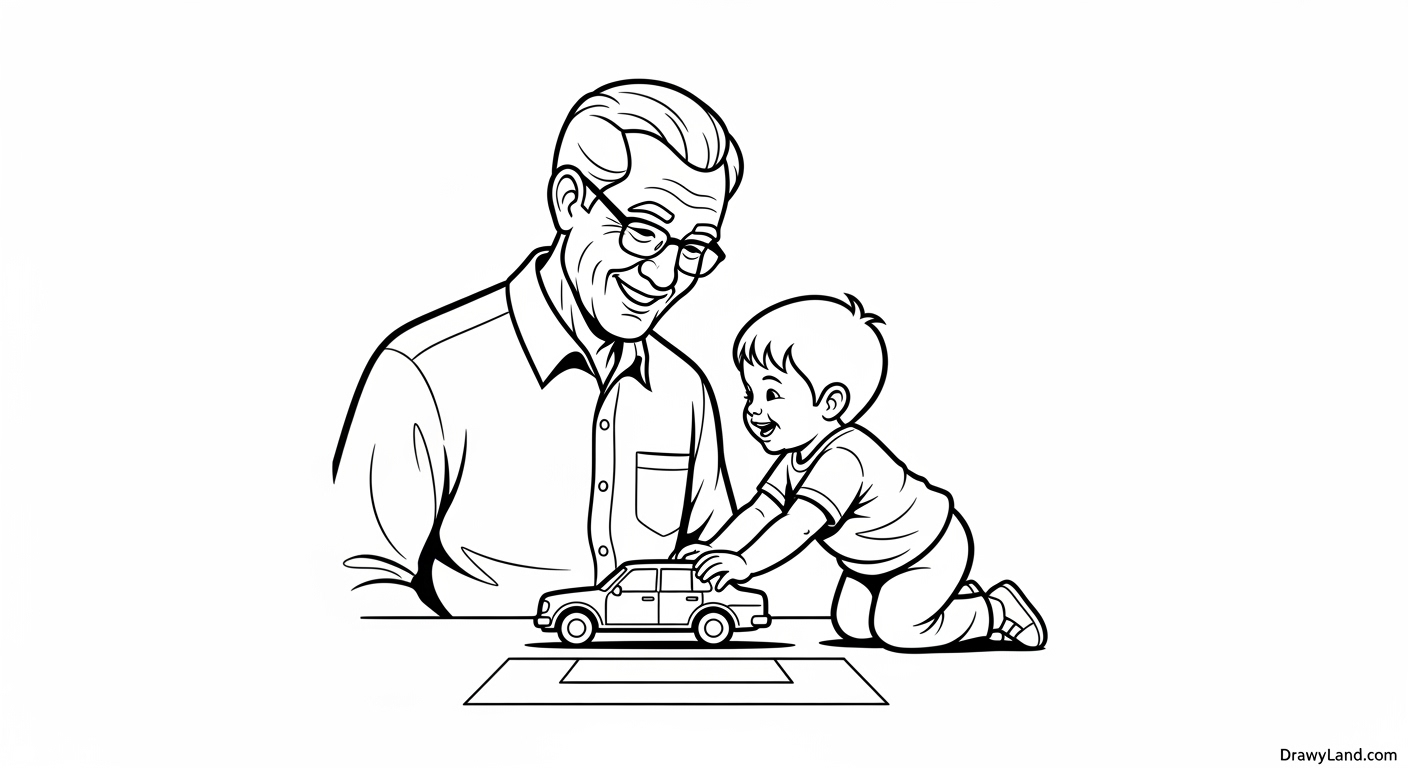 Free Printable Grandfather Coloring Pages friendly grandpa with a mustache coloring sheet