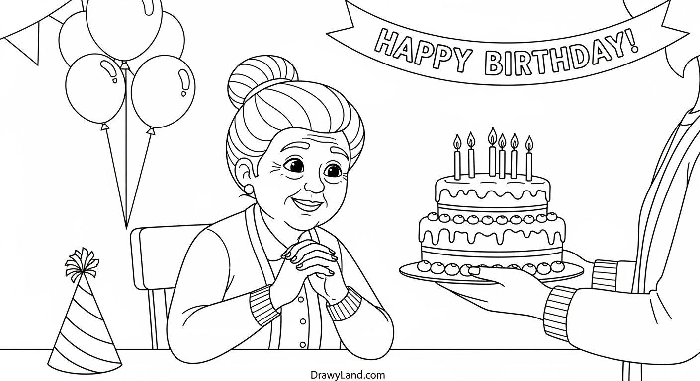 Free Printable Grandma Coloring Page Collection I Love You Grandma coloring page with hearts and flowers