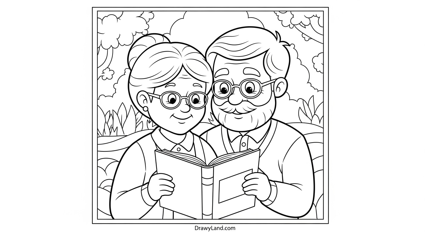 Free Printable Grandparent Coloring Pages for Kids Awesome coloring page featuring Grandpa and grandchild