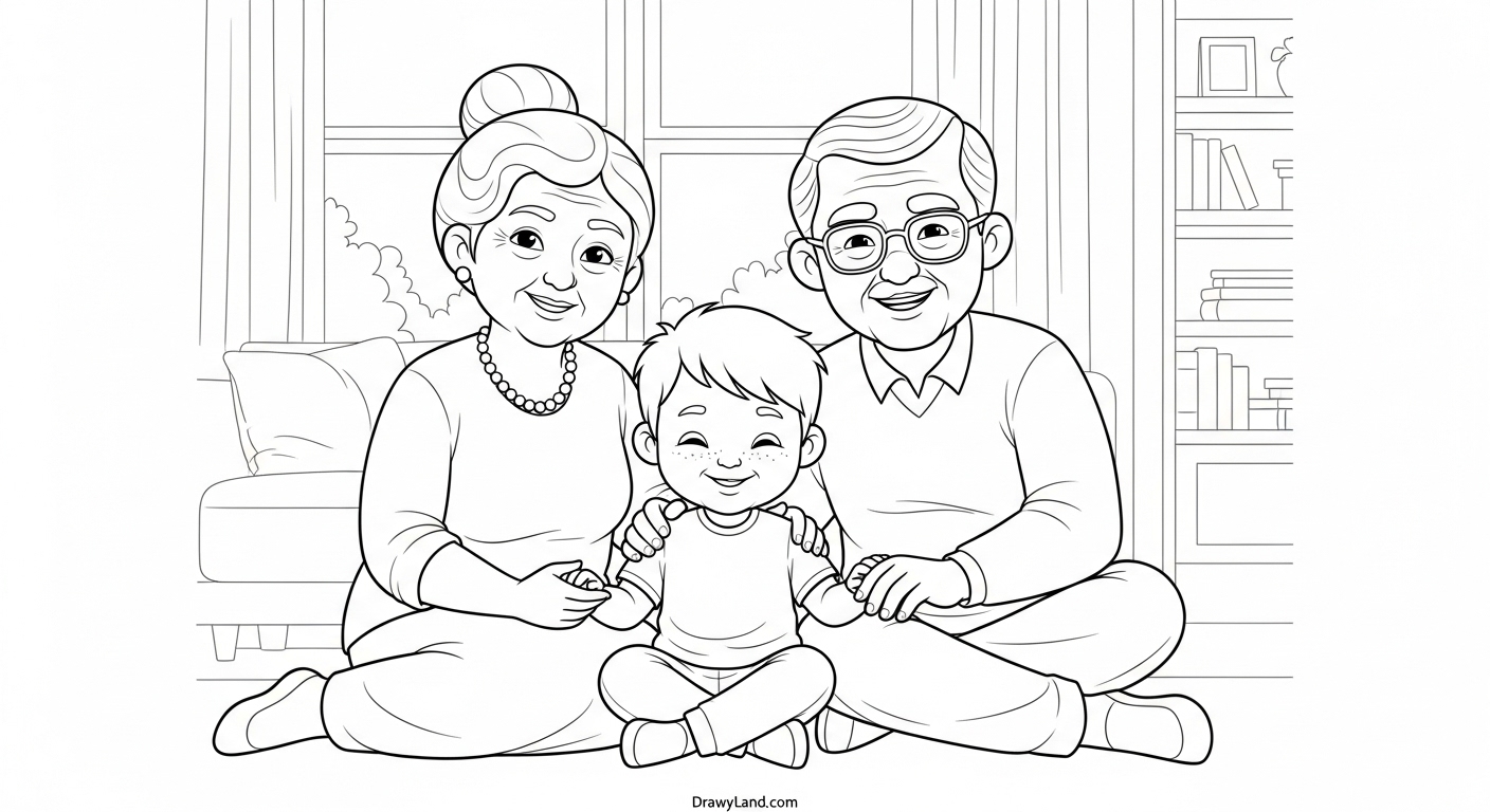 Free Printable Grandparent Coloring Pages for Kids Easy grandparent coloring page for toddlers
