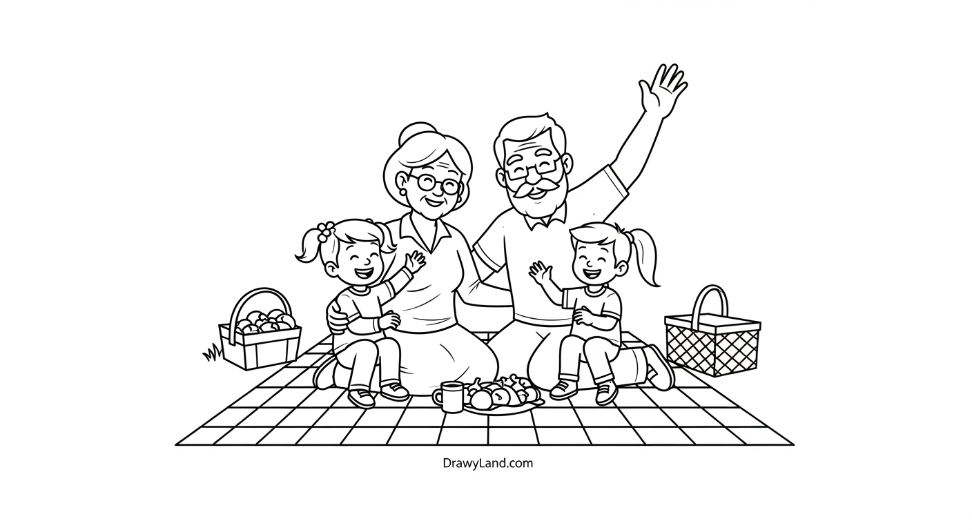 Free Printable Grandparents Day Coloring Pages Kids coloring pages of a happy grandma and grandpa together