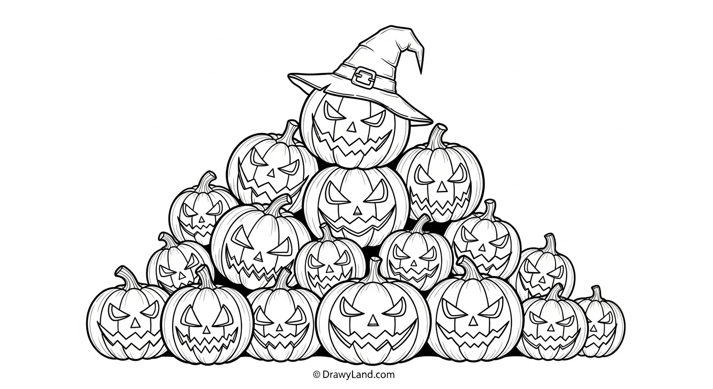 Free Printable Halloween Pumpkin Coloring Pages creative jack o lantern coloring sheets for kids