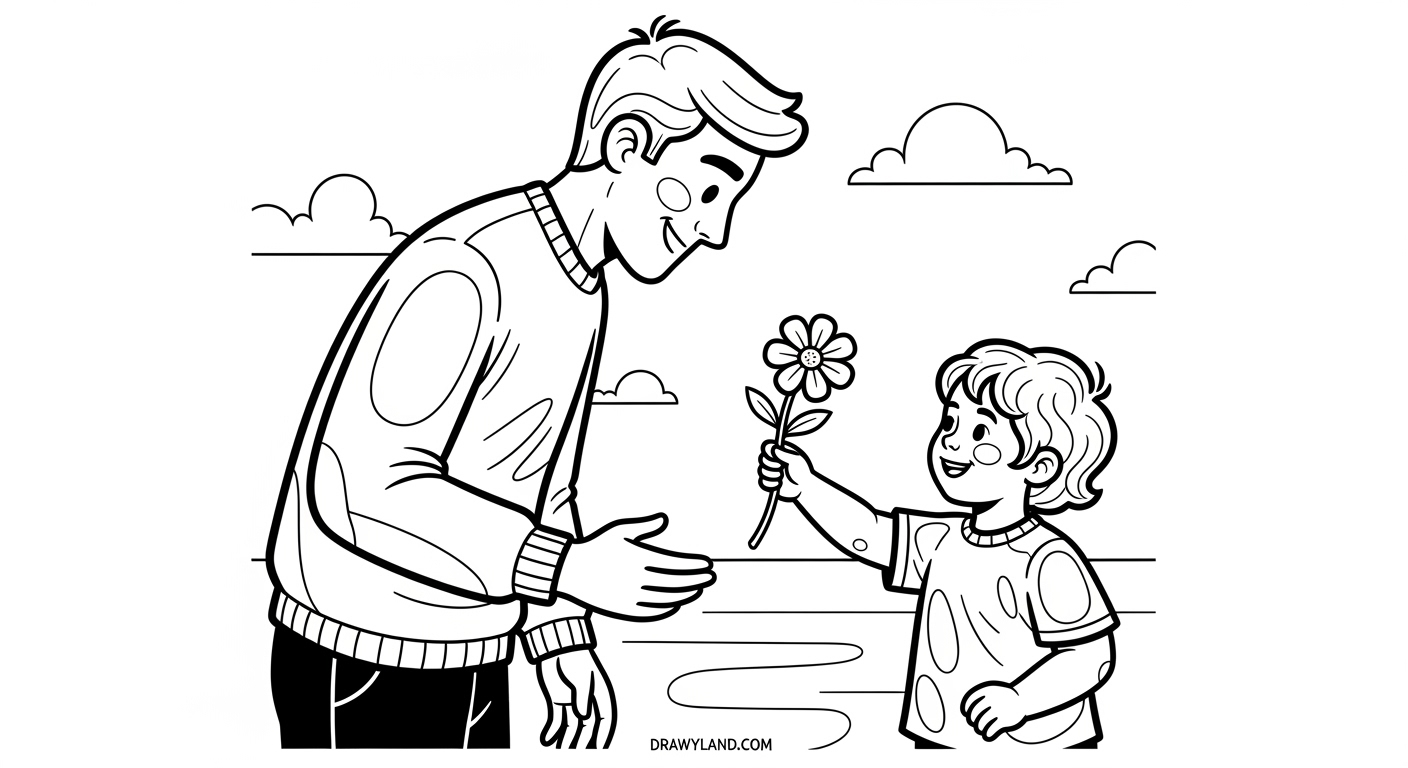 Free Printable Happy Father's Day Coloring Pages easy fathers day coloring pages for toddlers