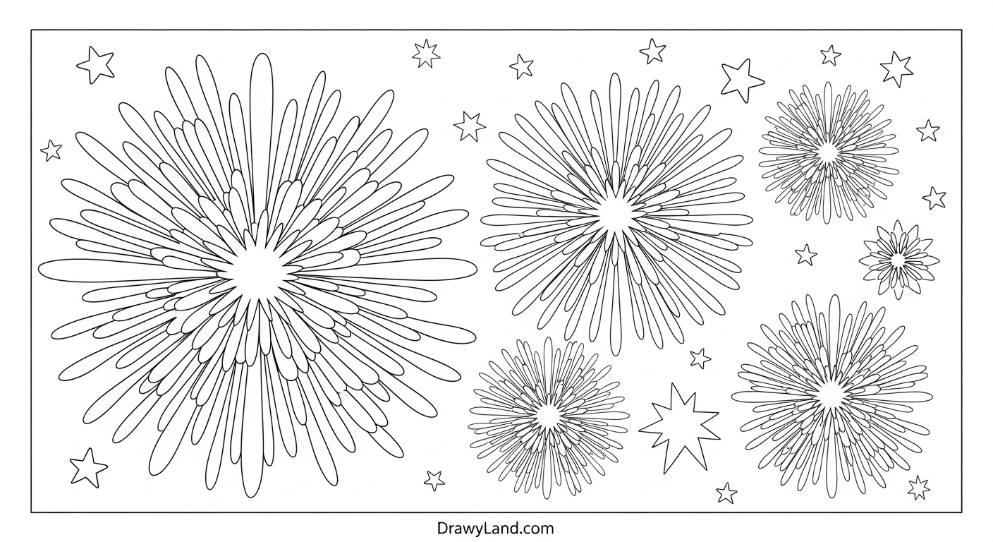Free Printable Happy New Year 2025 Coloring Pages for Kids easy new years coloring page for preschoolers with 2025 numbers