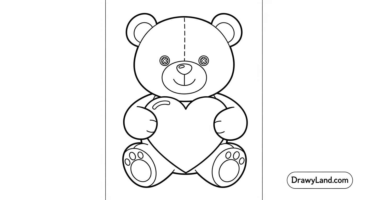 Free Printable Heart Coloring Pages easy hearts coloring pages for preschool