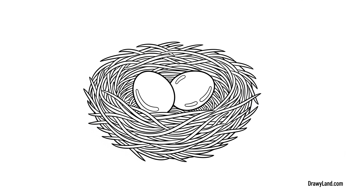 Free Printable Hello Spring Coloring Pages spring scene coloring pages with a bird and nest