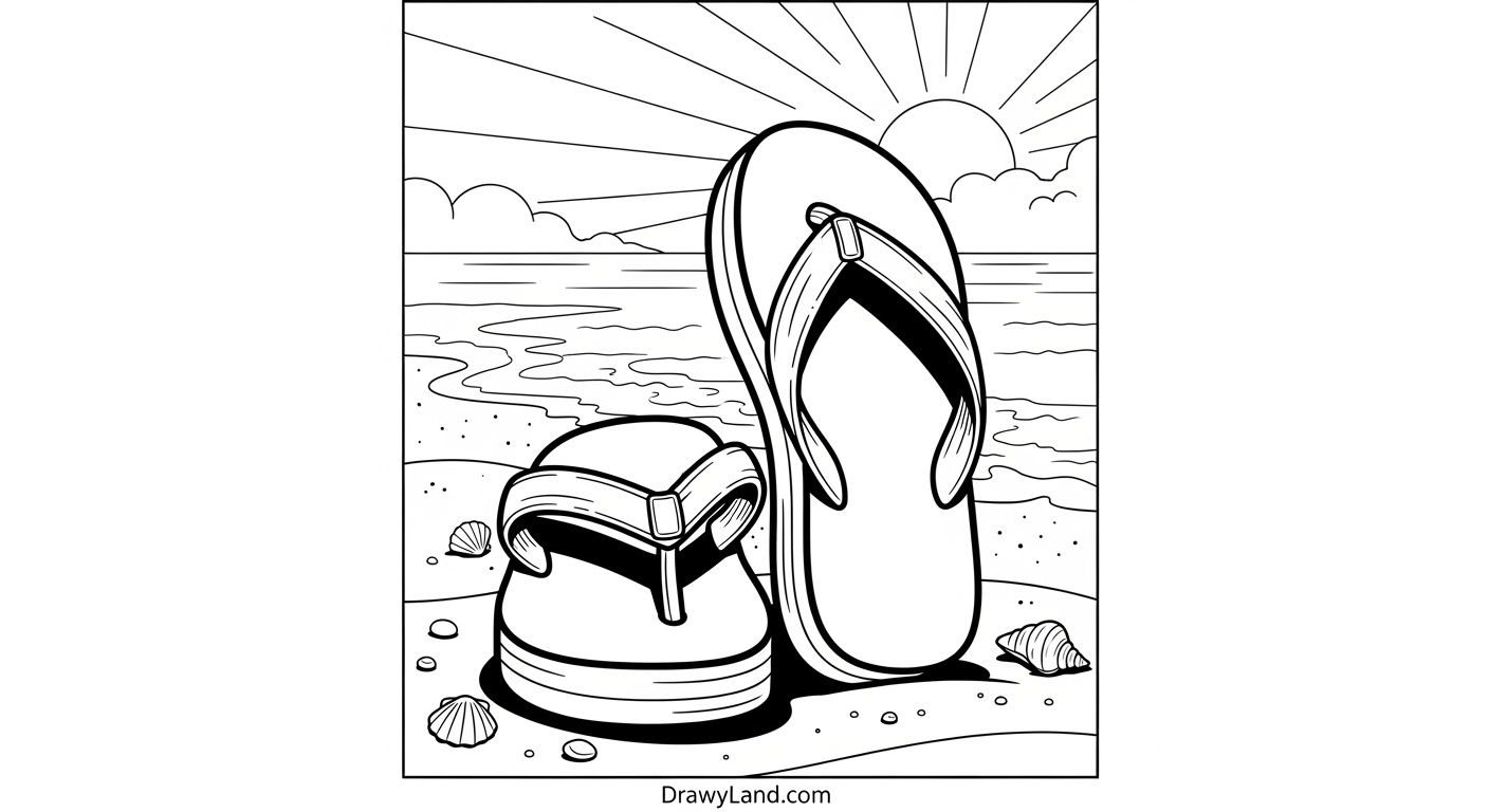 Free Printable Hello Summer Coloring Pages for Kids summer pictures to color featuring a beach scene