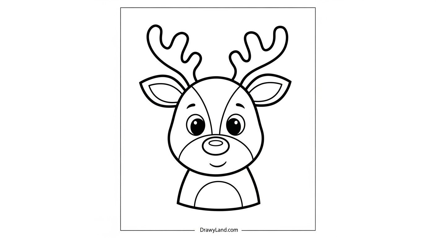 Free Printable Holiday Coloring Pages for Kids easy holiday coloring sheet featuring reindeer