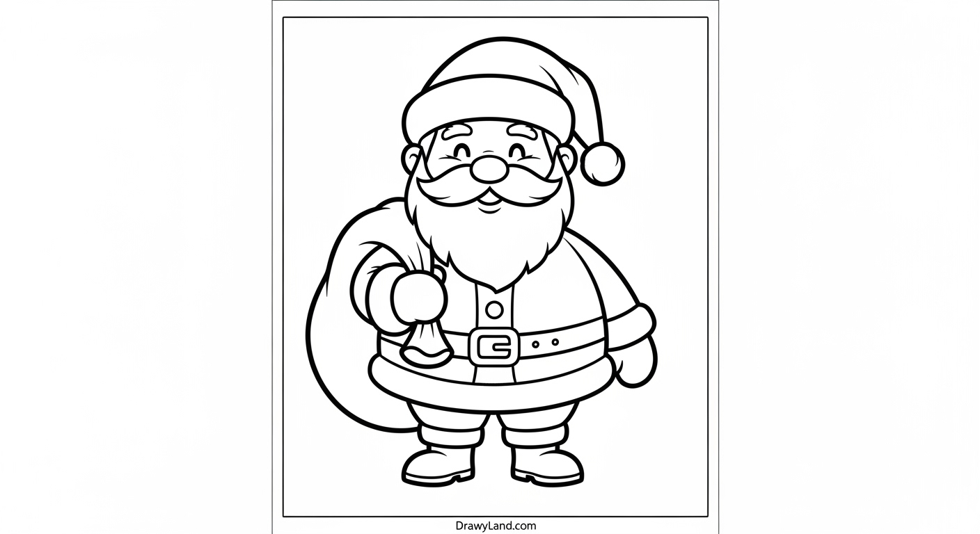 Free Printable Holiday Coloring Pages for Kids fun holiday adult coloring page with Santa Claus