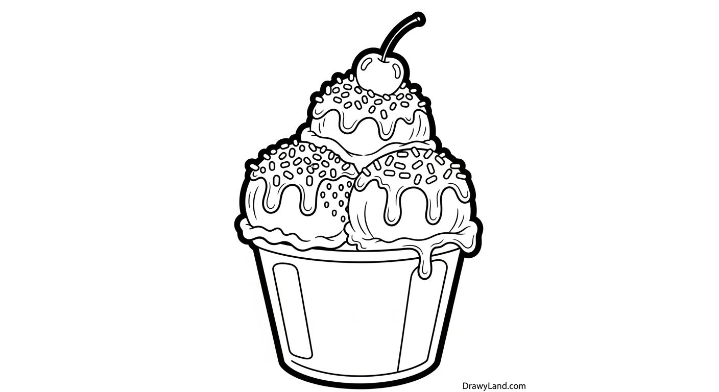 Sweet Fun: Free Printable Ice Cream Coloring Pages A free printable summer ice cream coloring page for preschoolers