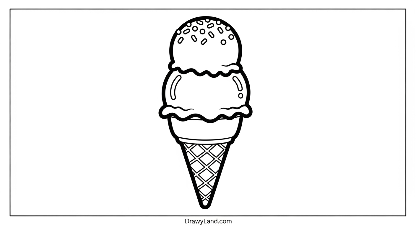 Sweet Fun: Free Printable Ice Cream Coloring Pages A cute ice cream coloring page printable with a happy face