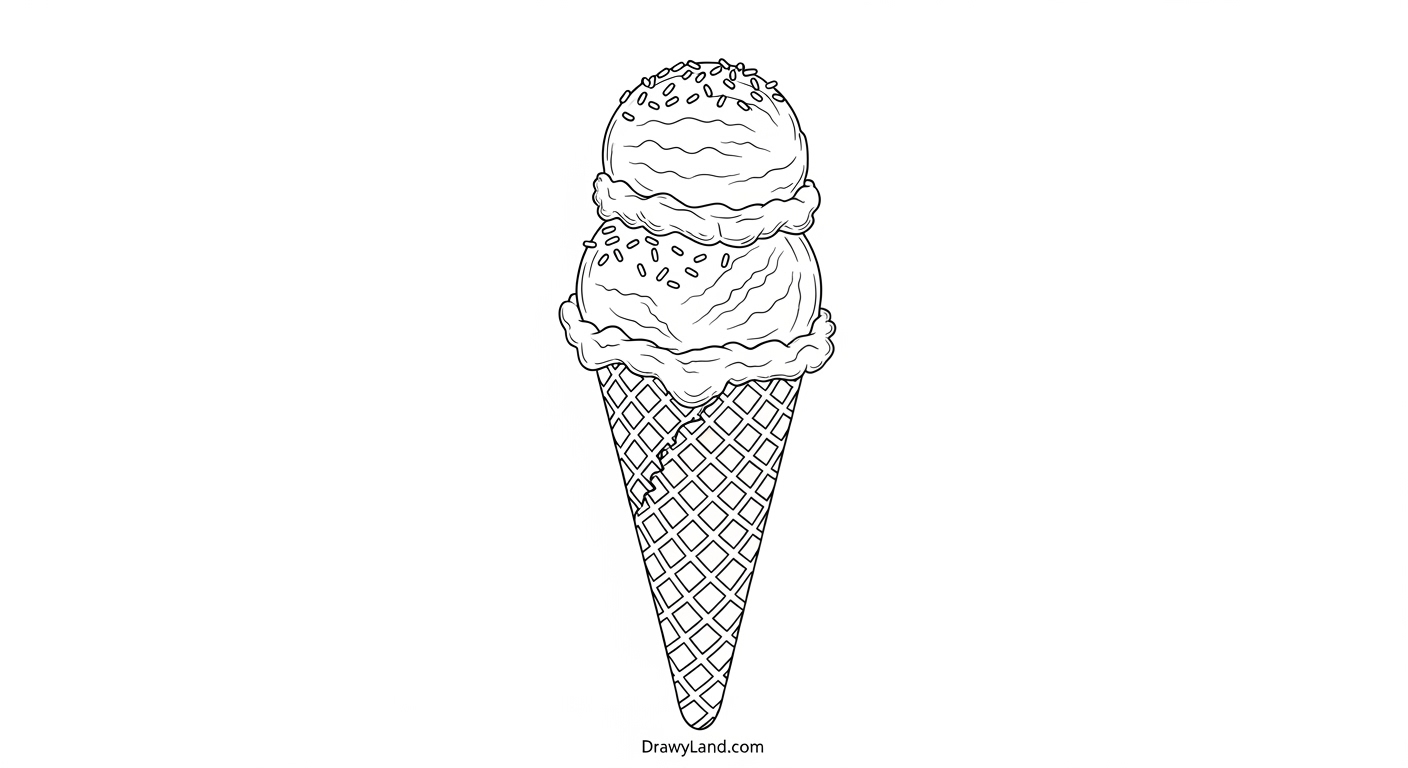 Free Printable Ice Cream Cone Coloring Sheet for Kids easy ice cream cone coloring page for toddlers