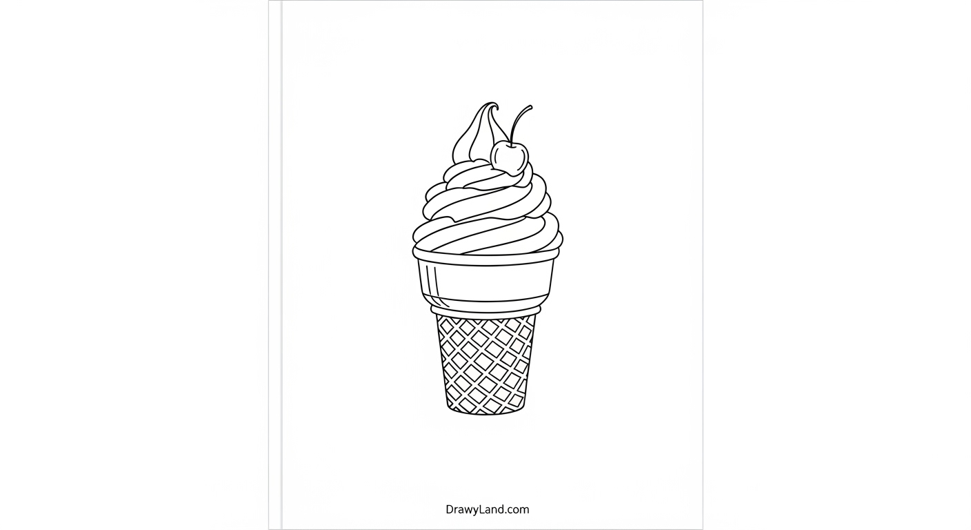 Free Printable Ice Cream Cone Coloring Sheet for Kids cute ice cream cone with sprinkles coloring page