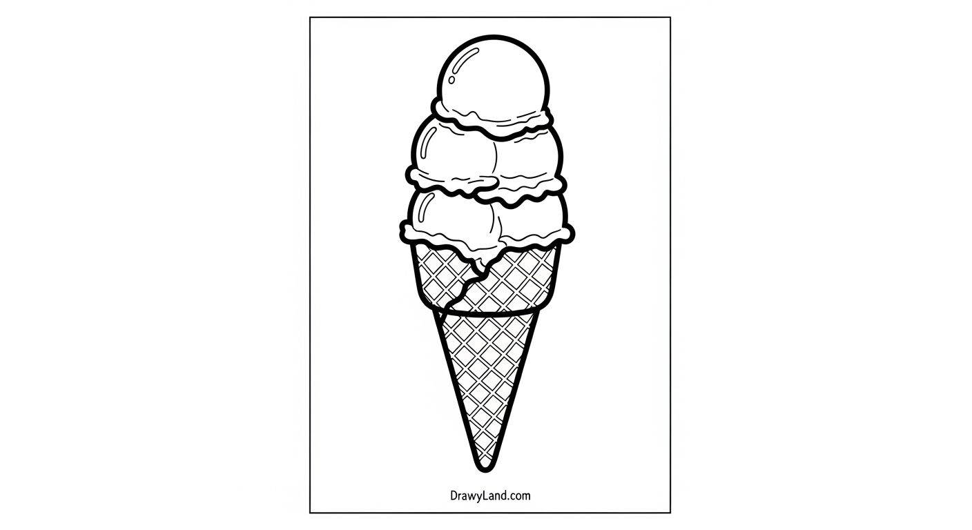 Free Printable Ice Cream Cone Coloring Sheet for Kids printable soft serve ice cream cone coloring sheet