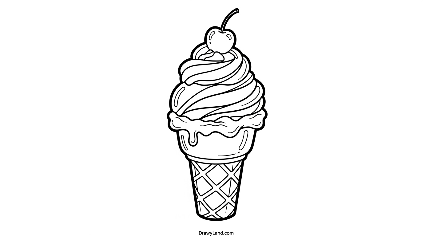 Free Printable Ice Cream Cone Coloring Sheet for Kids ice cream cone outline for coloring