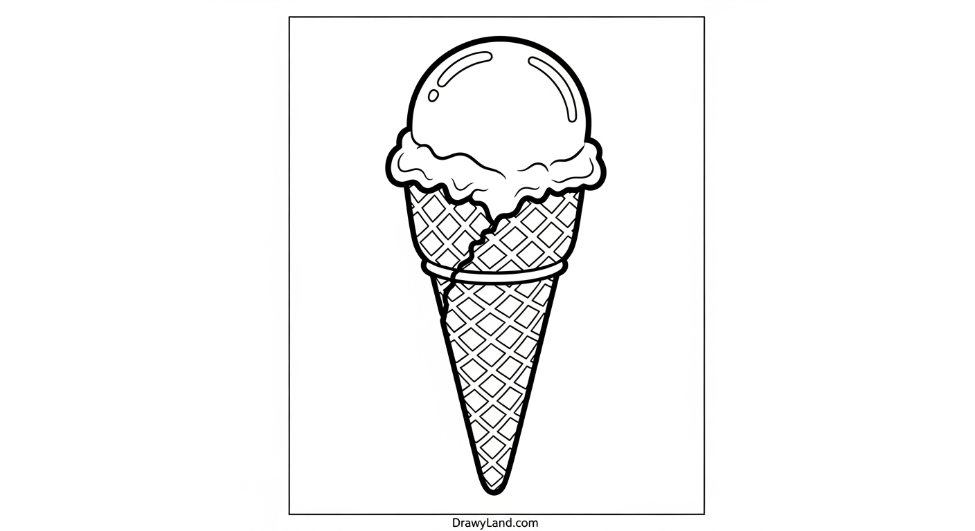 Free Printable Ice Cream Cone Coloring Sheet for Kids simple ice cream cone coloring sheet for kids