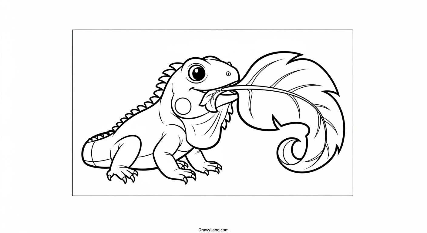Free Printable Iguana Coloring Pages for Kids cute baby iguana coloring sheet