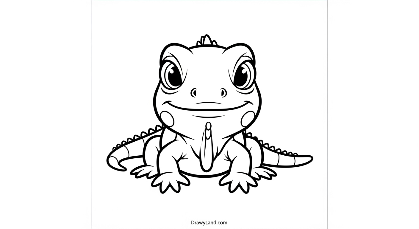 Free Printable Iguana Coloring Pages for Kids printable iguana outline for preschoolers