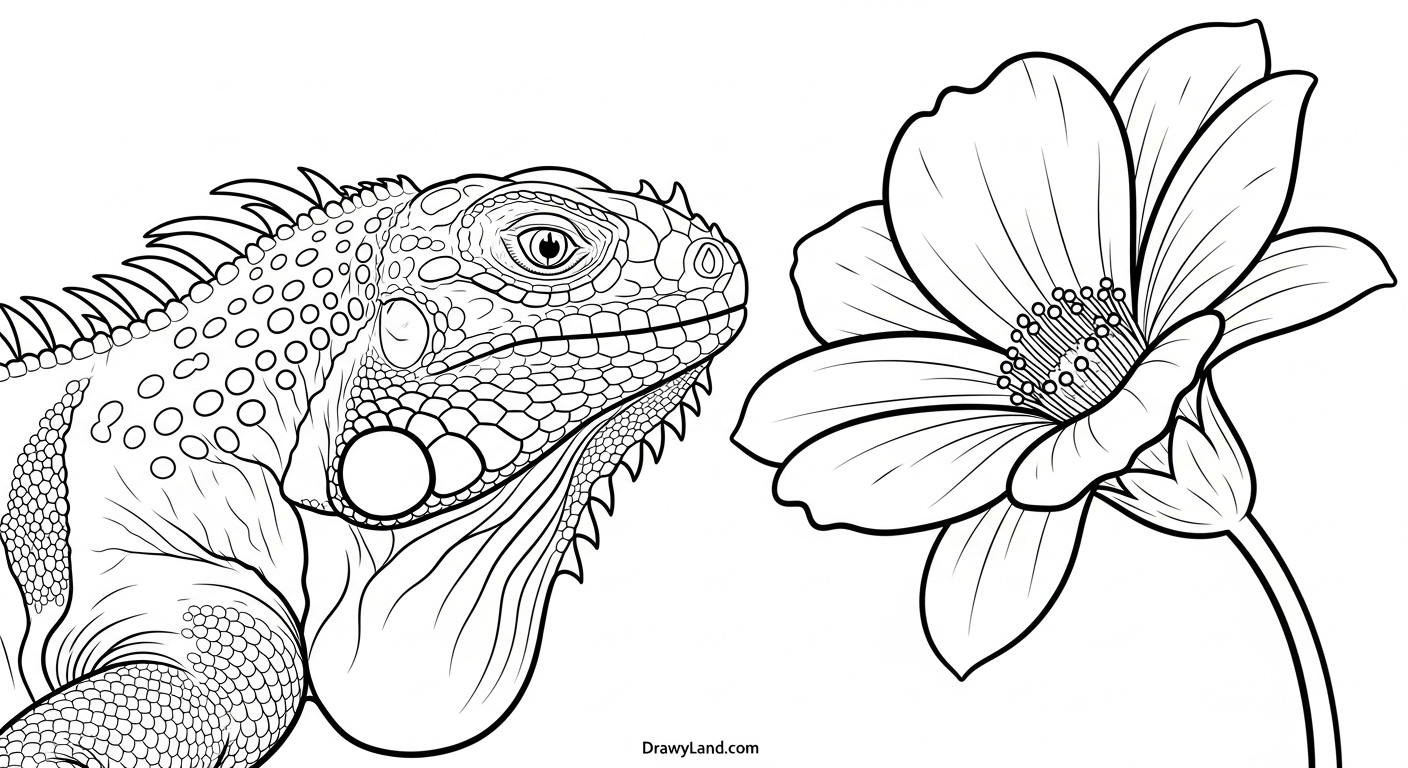 Free Printable Iguana Coloring Pages for Kids iguana coloring page 7