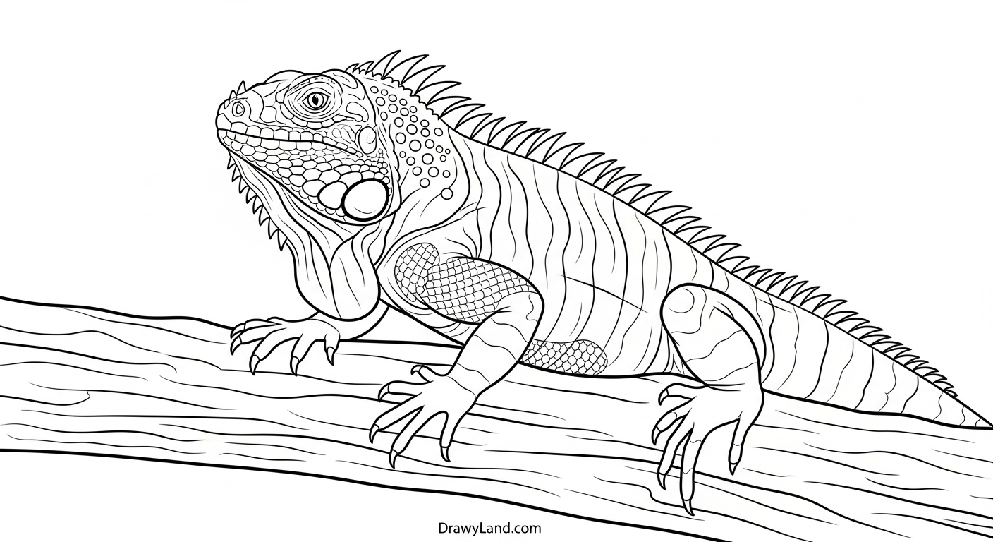 Free Printable Iguana Coloring Pages for Kids ready to print iguana coloring page for kids