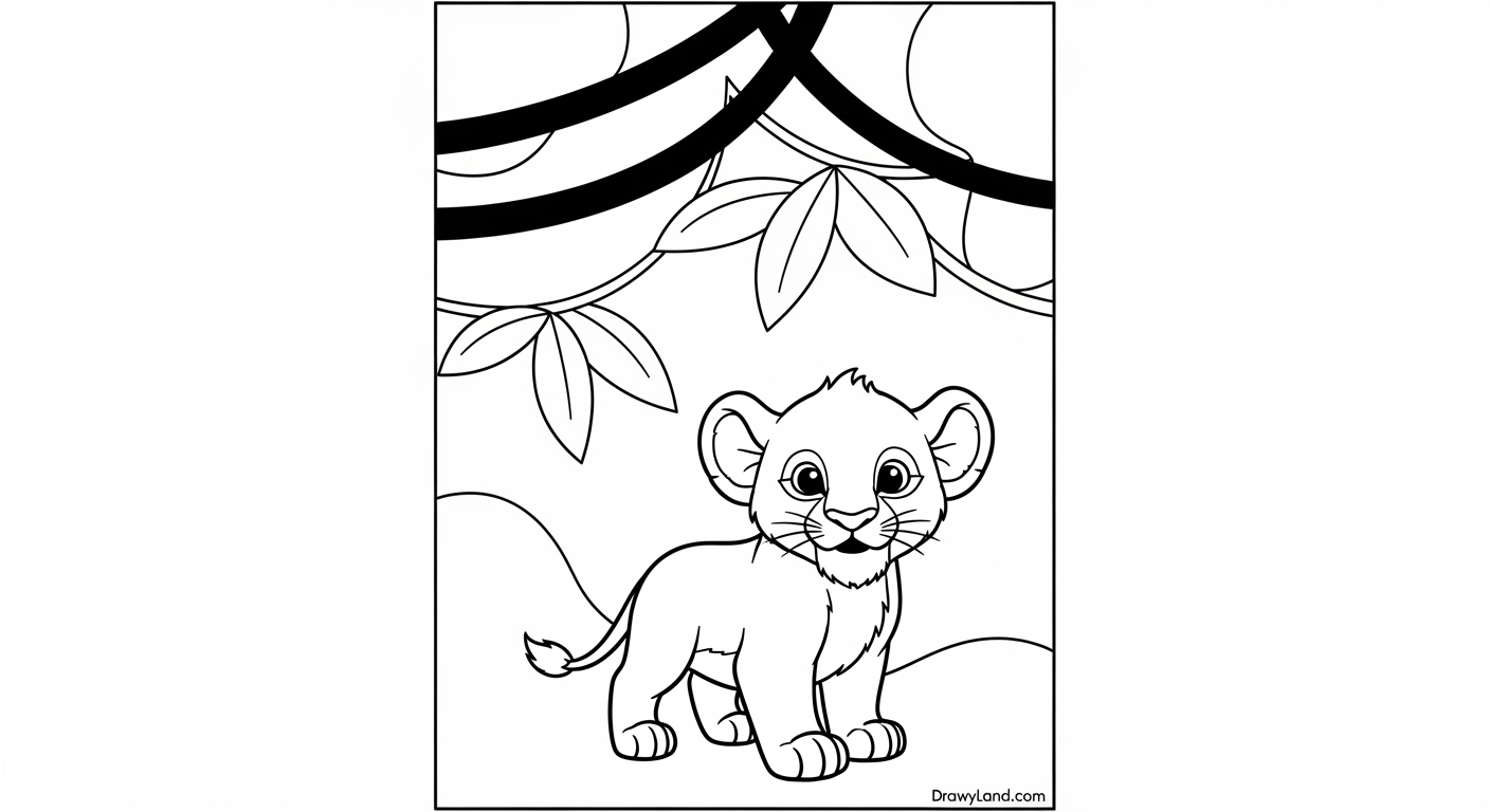 Free Printable Jungle Coloring Pages for Kids majestic lion jungle coloring page for kids to color