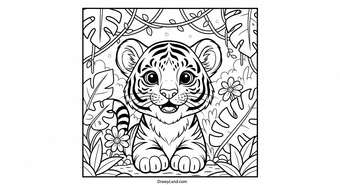 Free Printable Jungle Coloring Pages for Kids friendly monkey swinging on a vine jungle coloring page