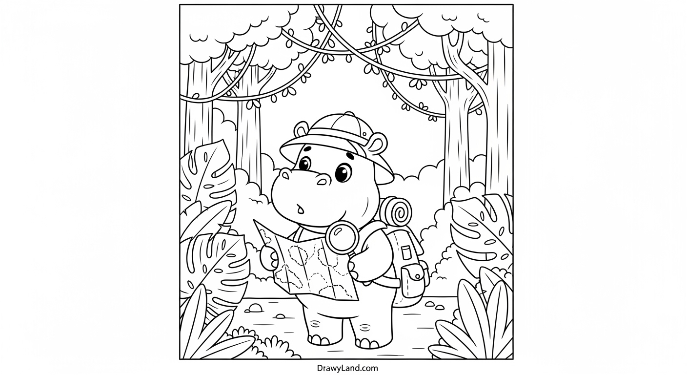 Free Printable Jungle Coloring Pages for Kids easy printable jungle scene coloring sheets for download