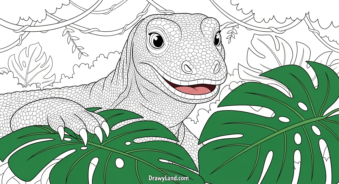 Free Printable Komodo Dragon Coloring Page komodo dragon coloring book pdf download