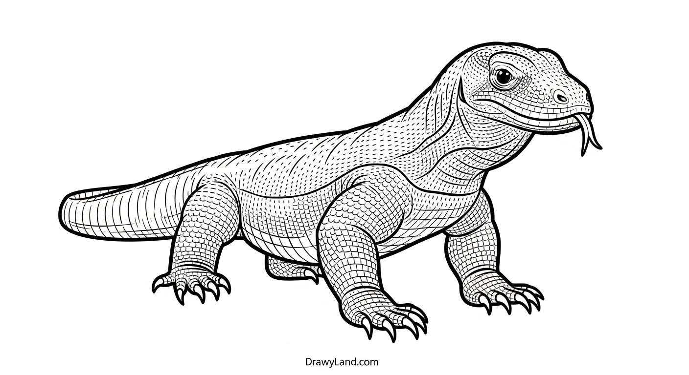 Free Printable Komodo Dragon Coloring Page free printable komodo dragon coloring page for kids