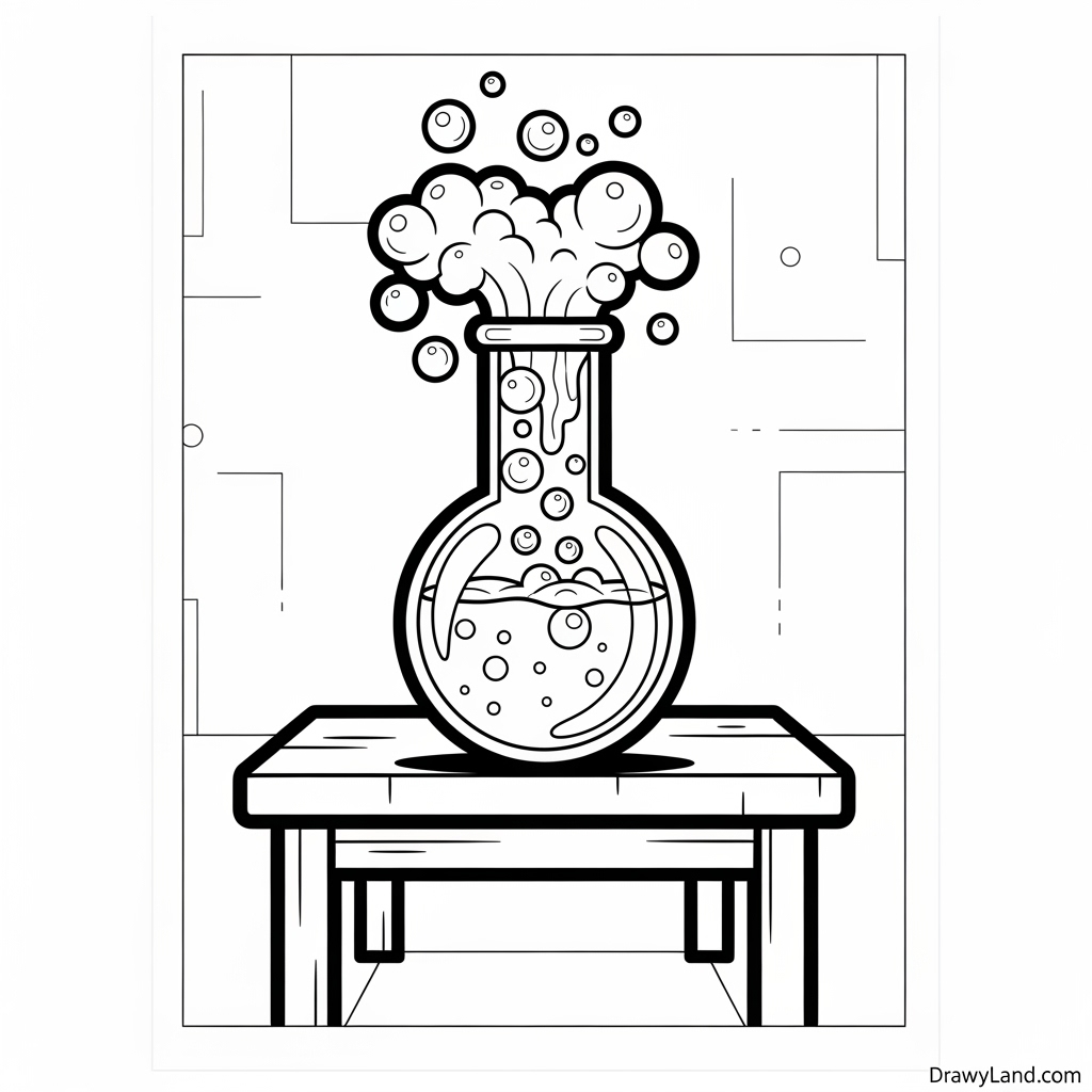 test tubes and beakers science lab coloring sheets
