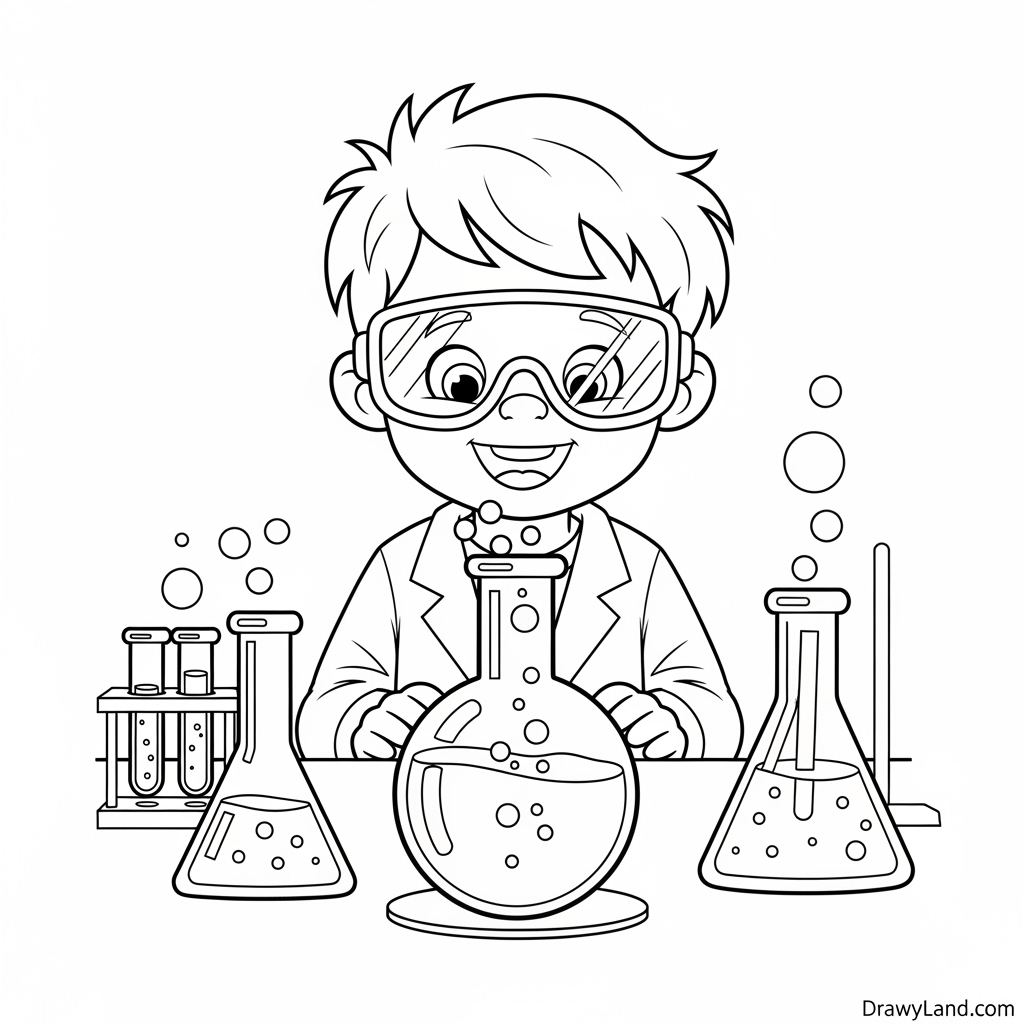scientist in a lab coat laboratory coloring pages