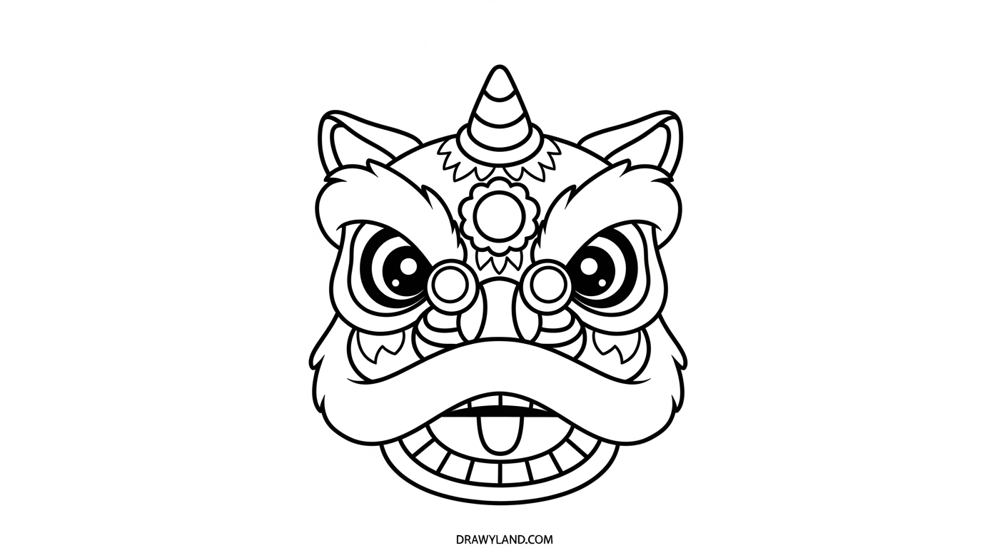 Free Printable Lunar New Year 2025 Coloring Pages A festive paper lantern design for Chinese New Year coloring activities