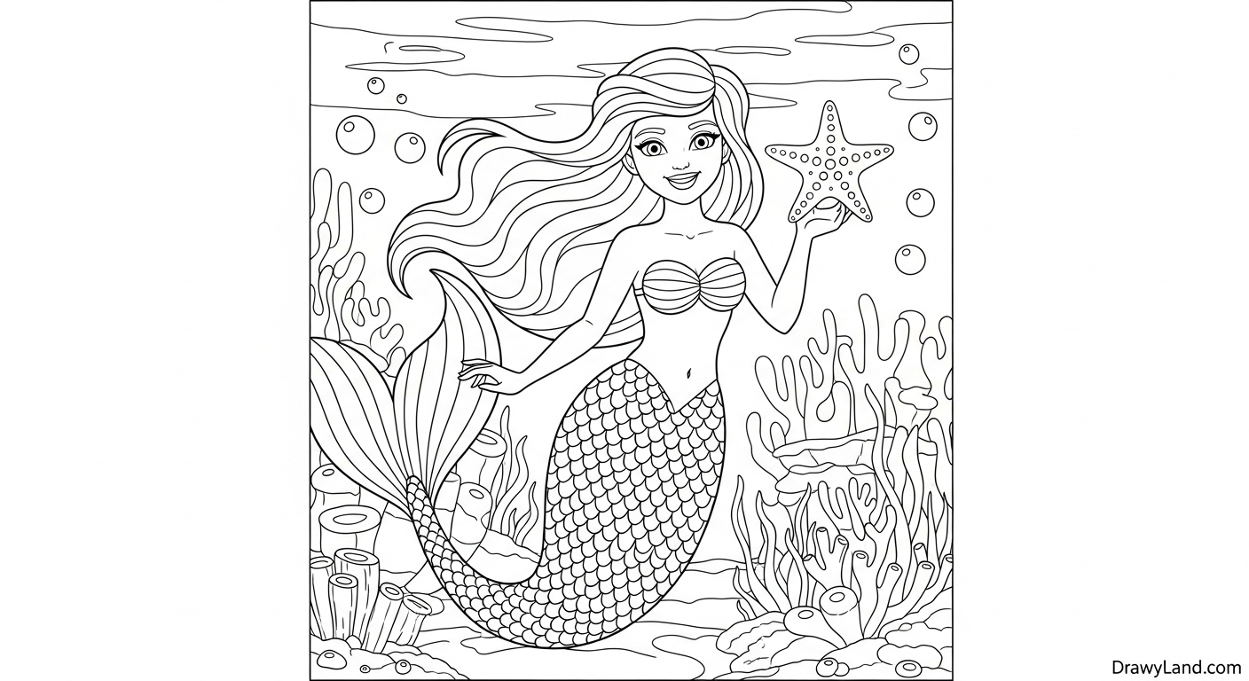 Free Printable Mermaid Images for Coloring Ariel the little mermaid images for coloring