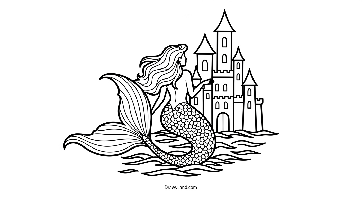 Free Printable Mermaid Images for Coloring fantasy mermaid images for coloring book