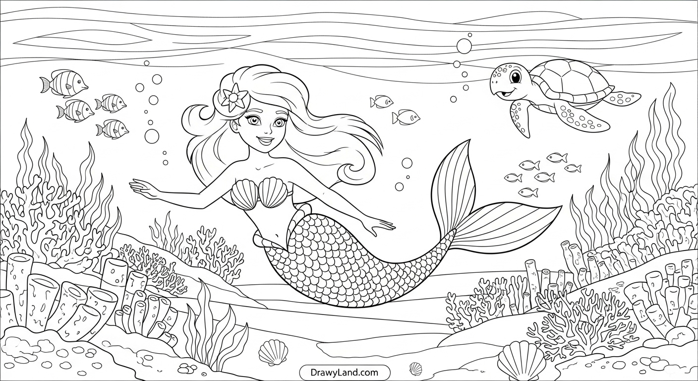 Free Printable Mermaid Images for Coloring beautiful mermaid images for coloring underwater